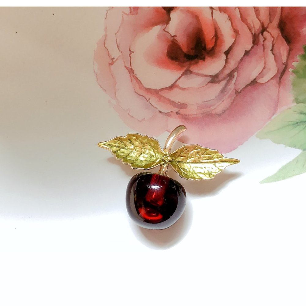 Wuli & Baby Cherry Brooch, Hat - Lapel Pin